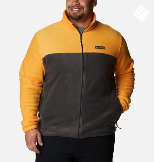 Men's Columbia Steens Mountain 2.0 Full Zip Fleece Jackets Mango / Black | Plus Size CA-GCL46
